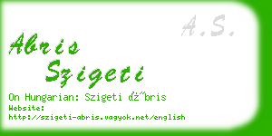 abris szigeti business card
